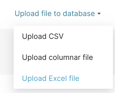 Upload Excel file